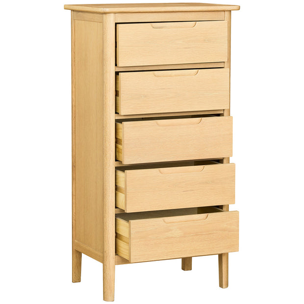 Bergen Oak 5 Drawer Wellington Chest Of Drawers