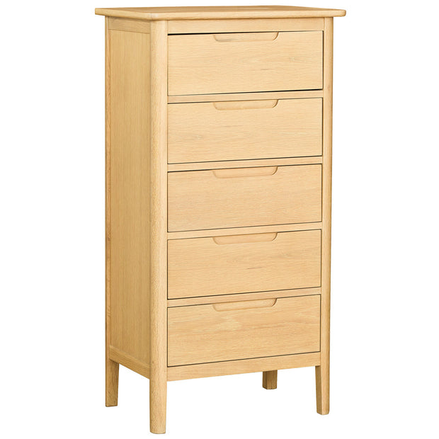 Bergen Oak 5 Drawer Wellington Chest Of Drawers