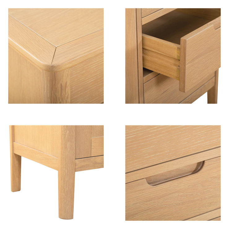 Bergen Oak 5 Drawer Wellington Chest Of Drawers