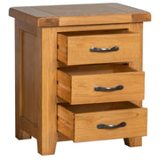 Somerset Oak 3 Drawer Bedside Table