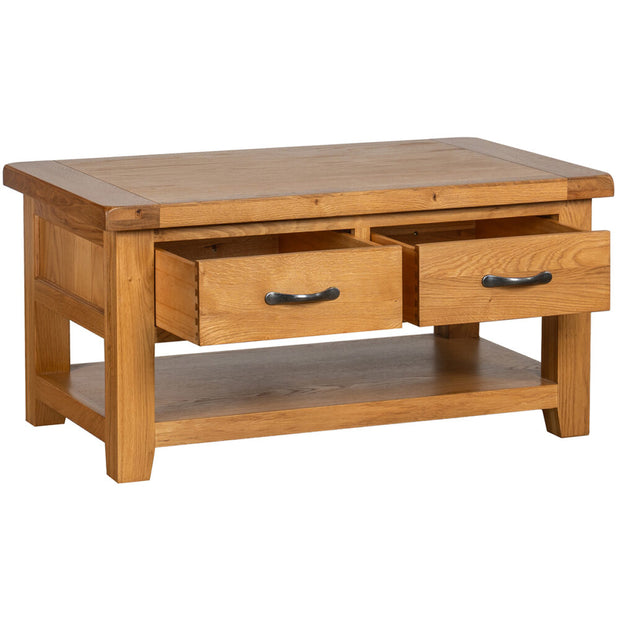 Somerset Oak Coffee Table & 2 Drawers