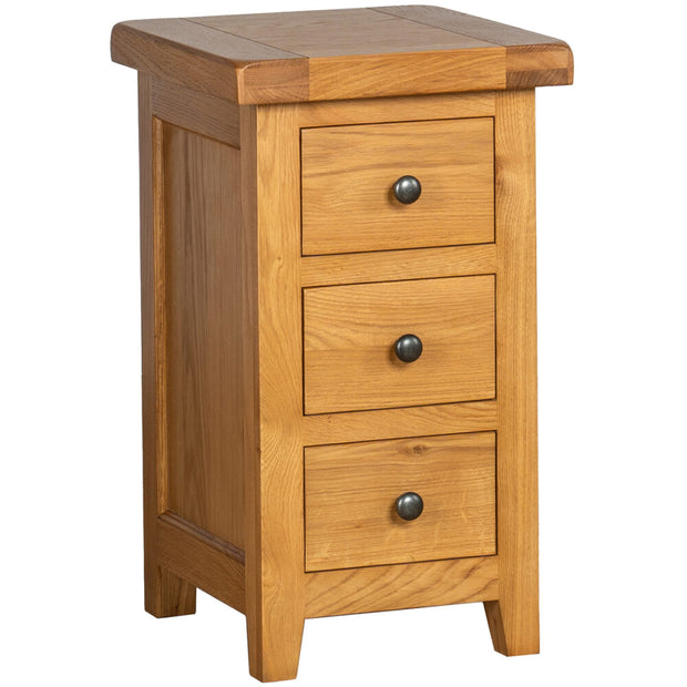 Somerset Oak Compact 3 Drawer Bedside