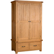 Somerset Oak Gents Wardrobe with 2 Drawers