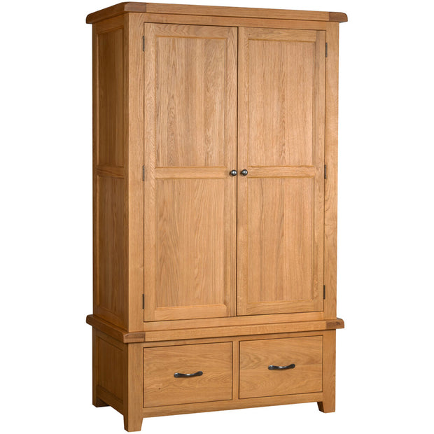 Somerset Oak Gents Wardrobe with 2 Drawers