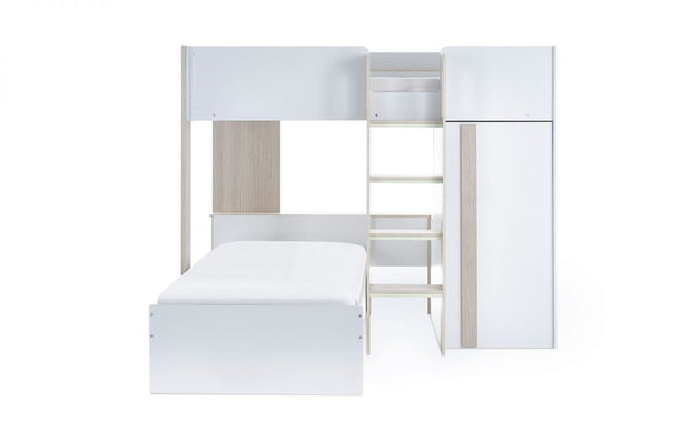 Horizon Bunk Bed - Pale Wood And White