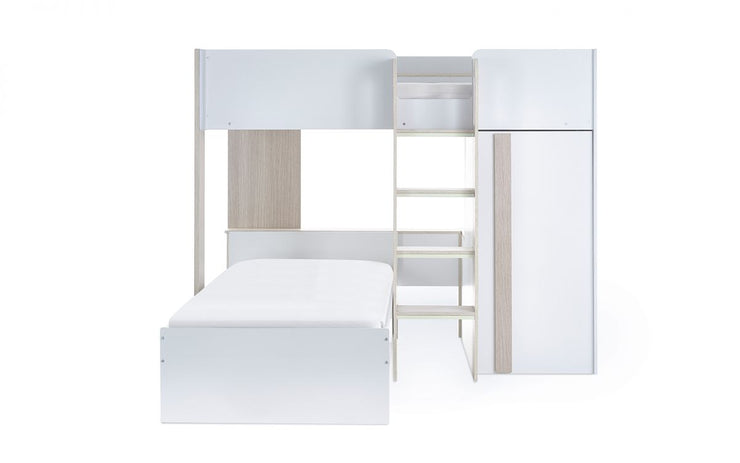 Horizon Bunk Bed - Pale Wood And White