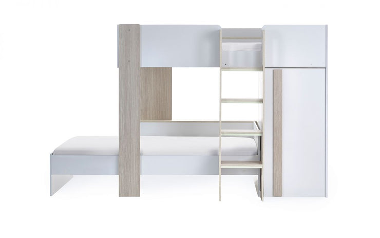 Horizon Bunk Bed - Pale Wood And White