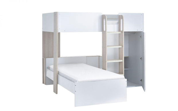 Horizon Bunk Bed - Pale Wood And White