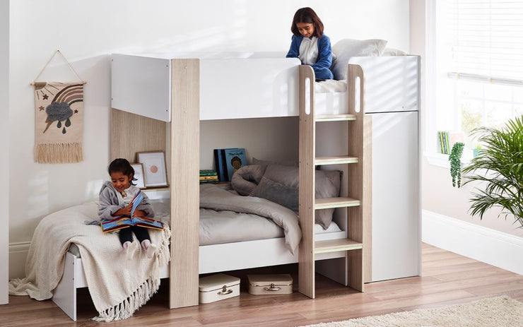 Horizon Bunk Bed - Pale Wood And White