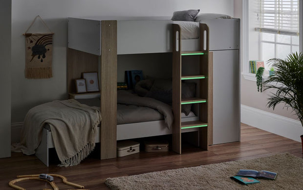 Horizon Bunk Bed - Pale Wood And White