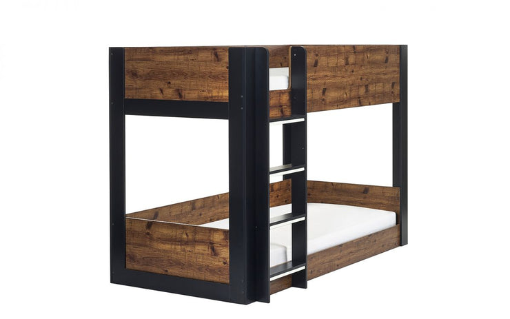 Solomon Bunk Bed - Rustic And Black