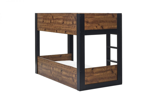 Solomon Bunk Bed - Rustic And Black