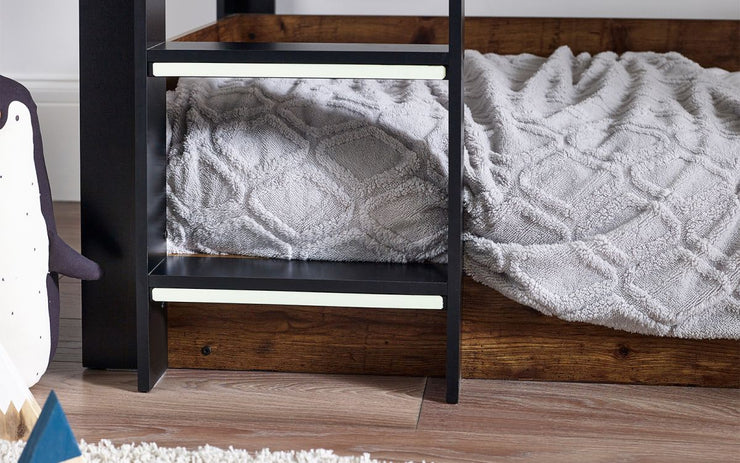 Solomon Bunk Bed - Rustic And Black