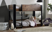 Solomon Bunk Bed - Rustic And Black