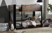 Solomon Bunk Bed - Rustic And Black