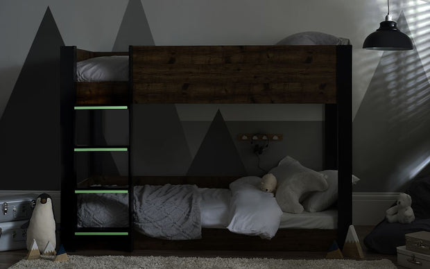 Solomon Bunk Bed - Rustic And Black